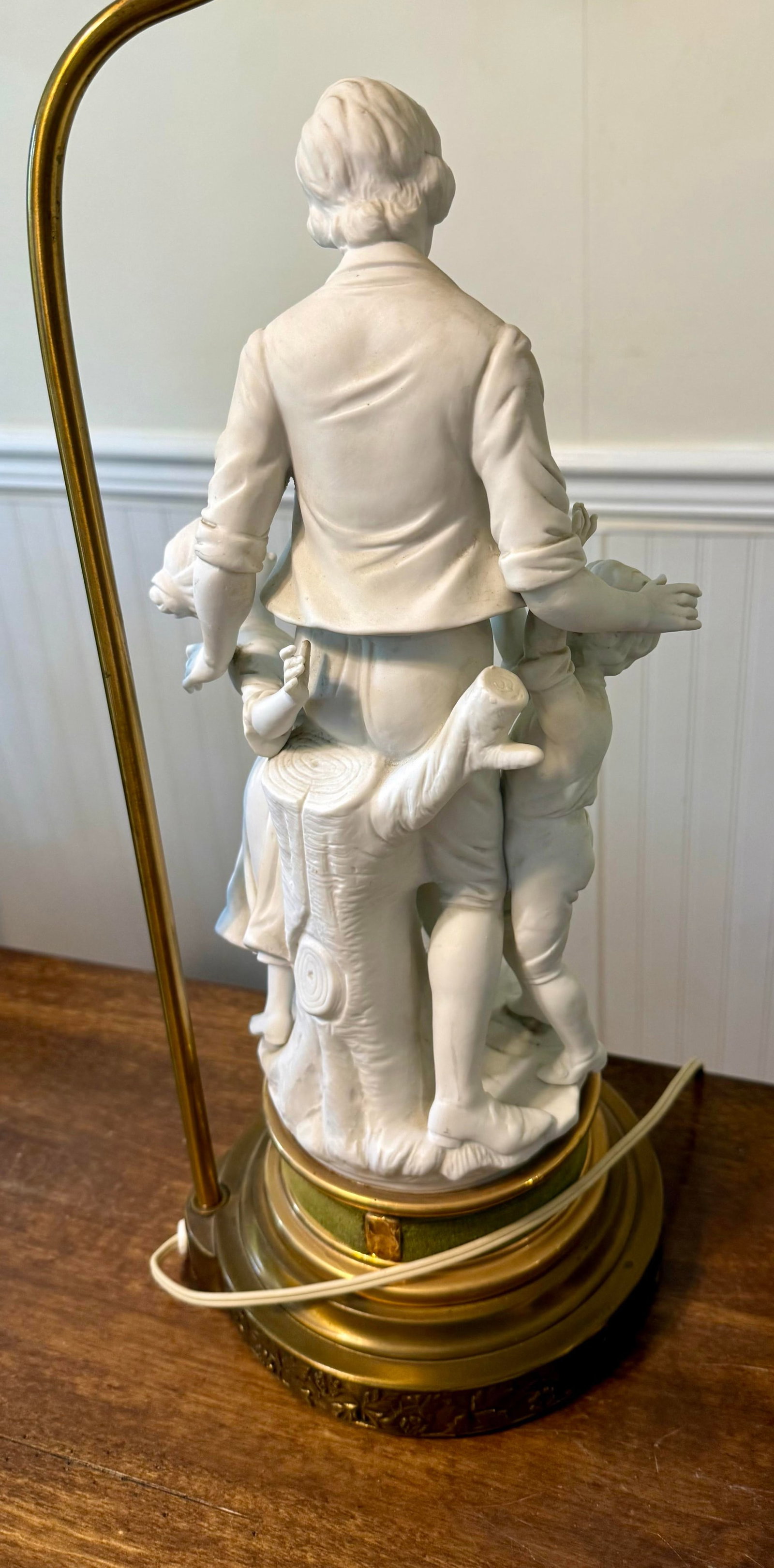 Mid 20th Century Large Parian Bisque Porcelain Sculptured Lamps - 7