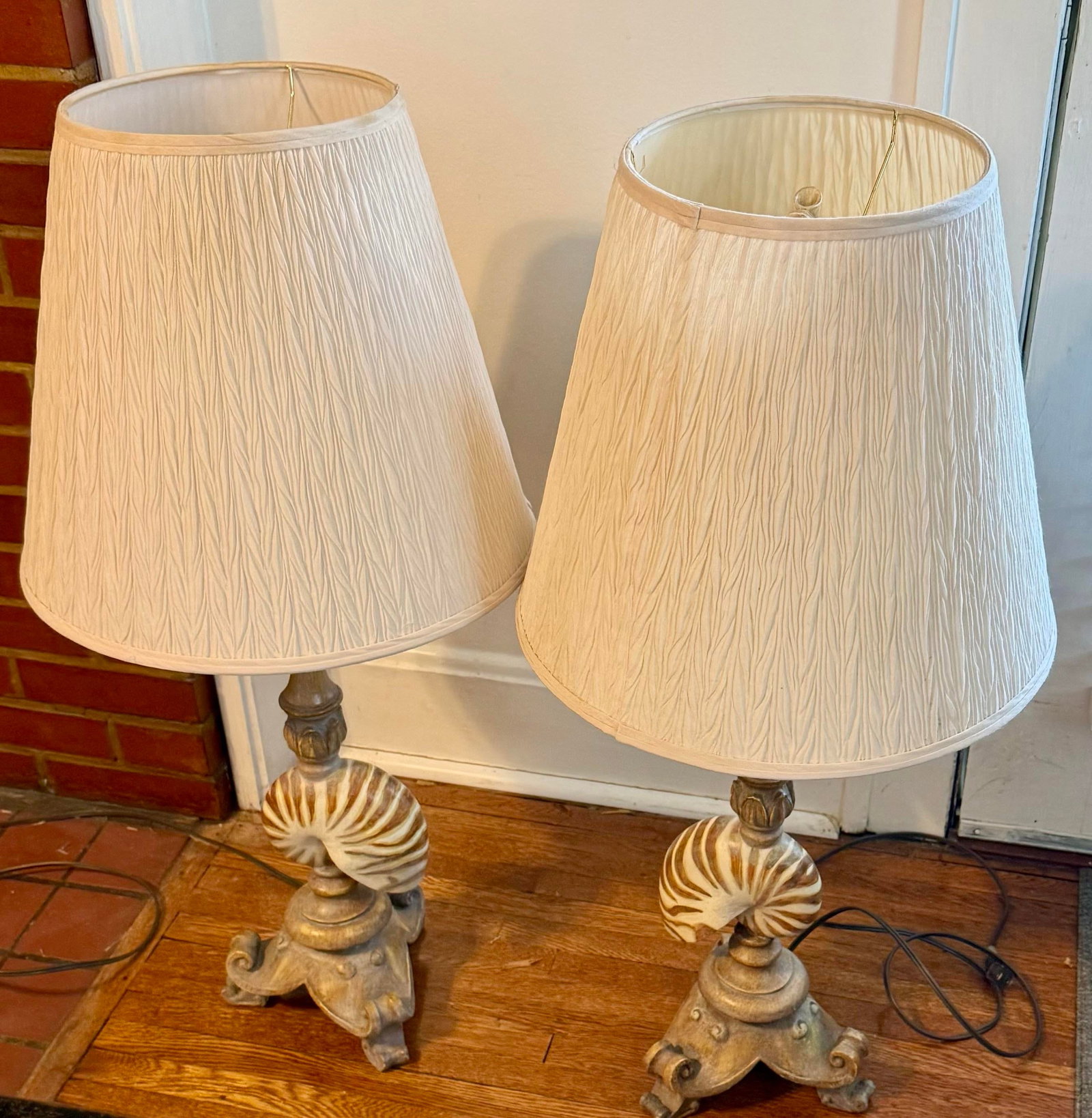 Mid 20th Century Nautilus Shell Table Lamps - a Pair - 11