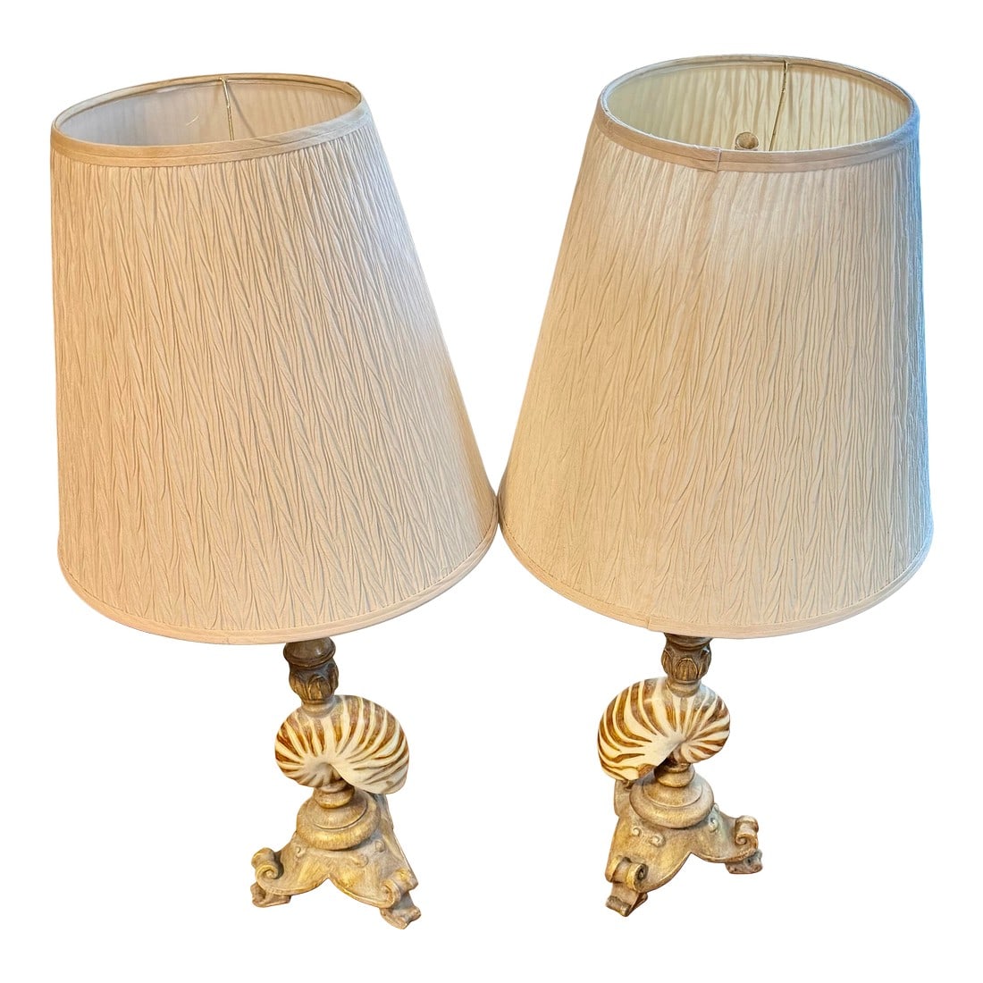 Mid 20th Century Nautilus Shell Table Lamps - a Pair (1 of 12)