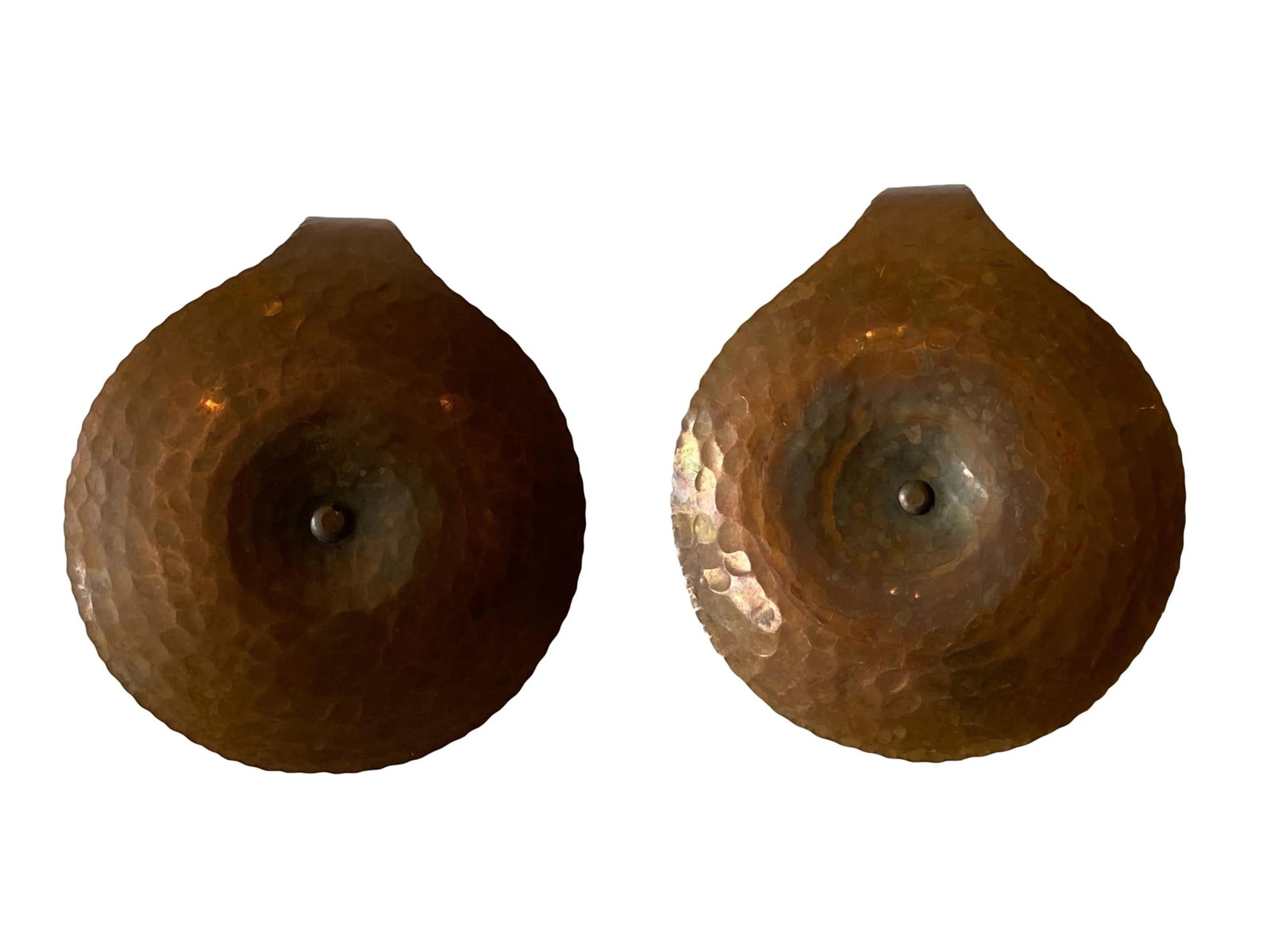 1945 Arts & Crafts-Style Armenac Hairenian Hammered Cooper Candle Holders - a Pair - 3