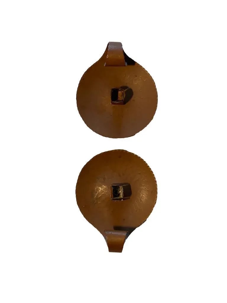1945 Arts & Crafts-Style Armenac Hairenian Hammered Cooper Candle Holders - a Pair - 4