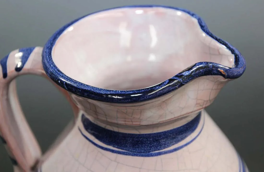 1960s Talavera Handcrafted Ceramic Glazed Vase Pitcher - 4