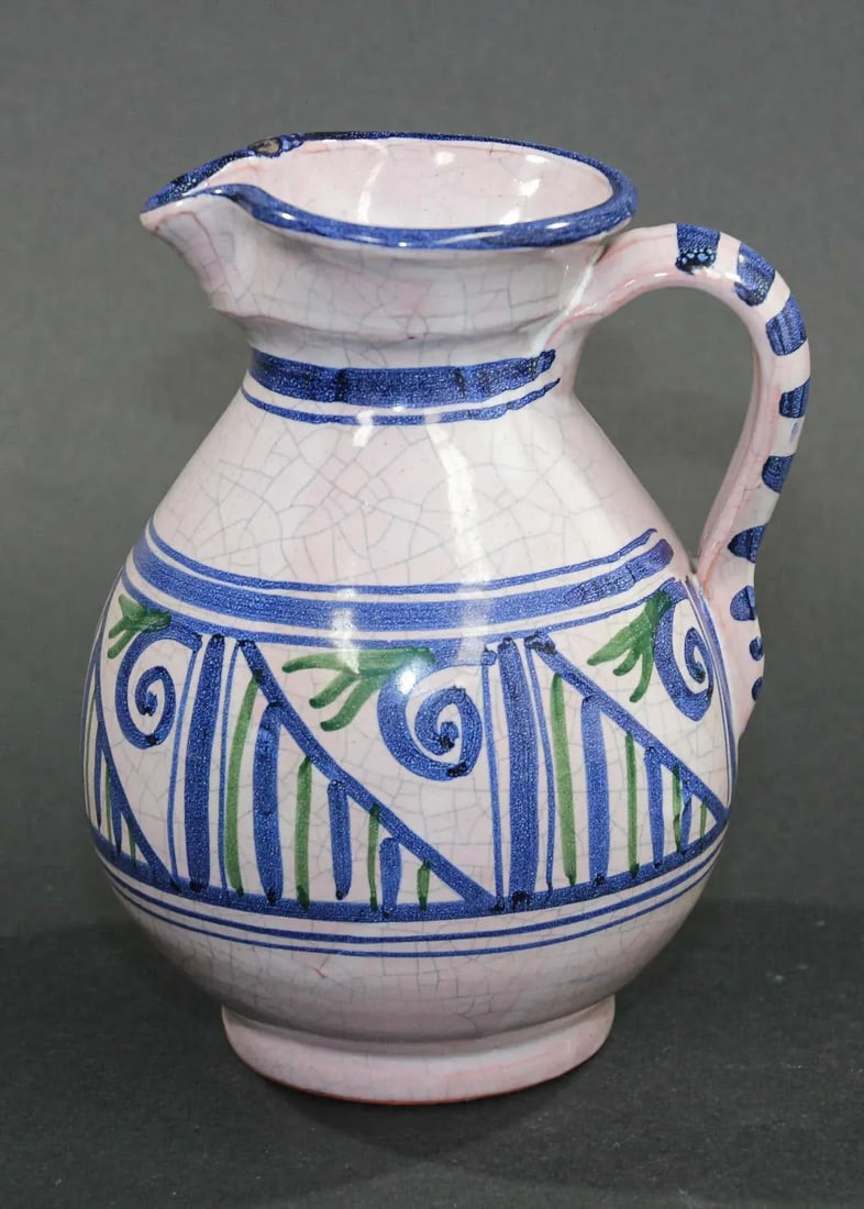 1960s Talavera Handcrafted Ceramic Glazed Vase Pitcher - 6