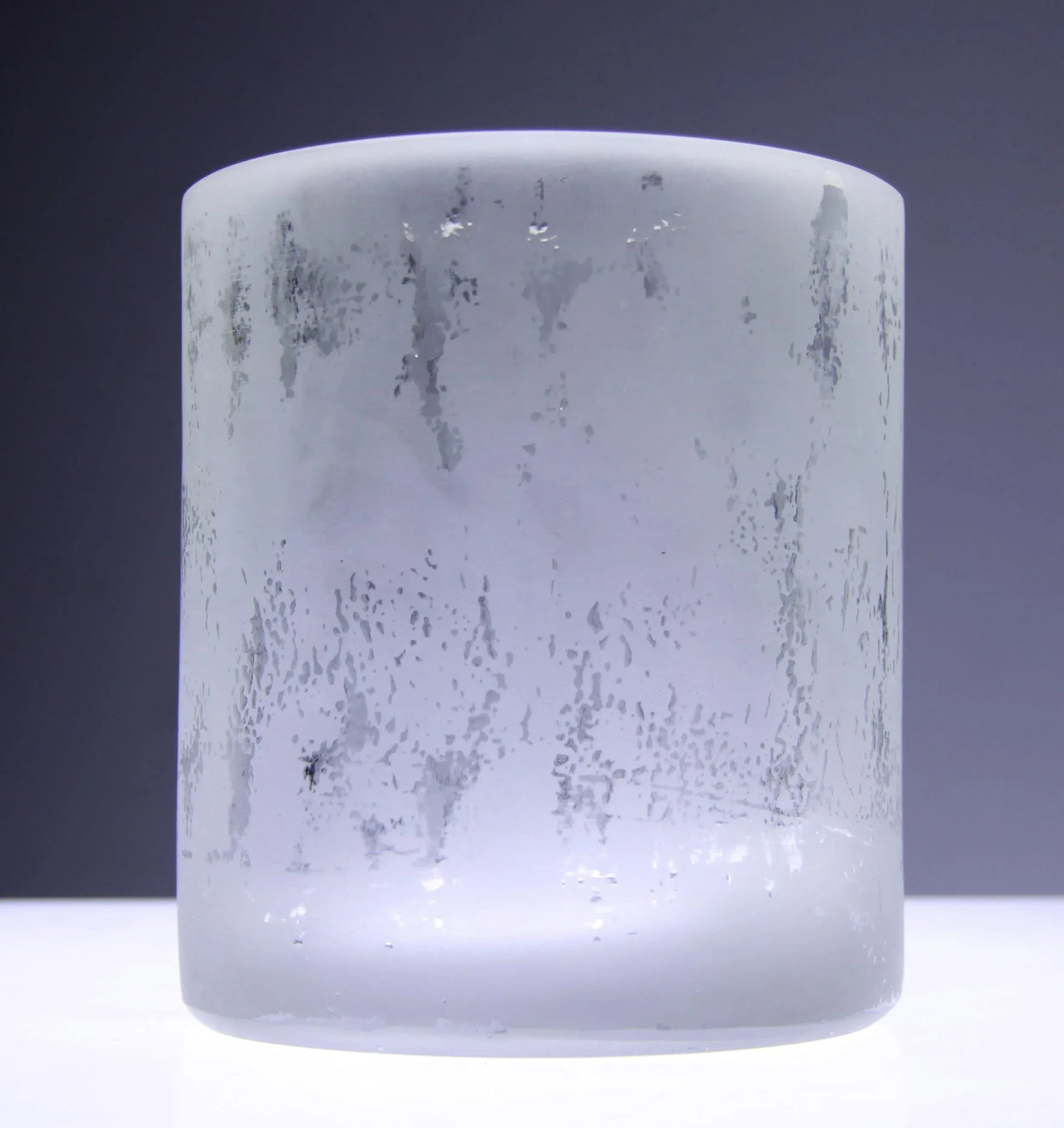 Mid Century Modern Cylinder Art Glass Vase in the Manner of Ward Bennett - 13