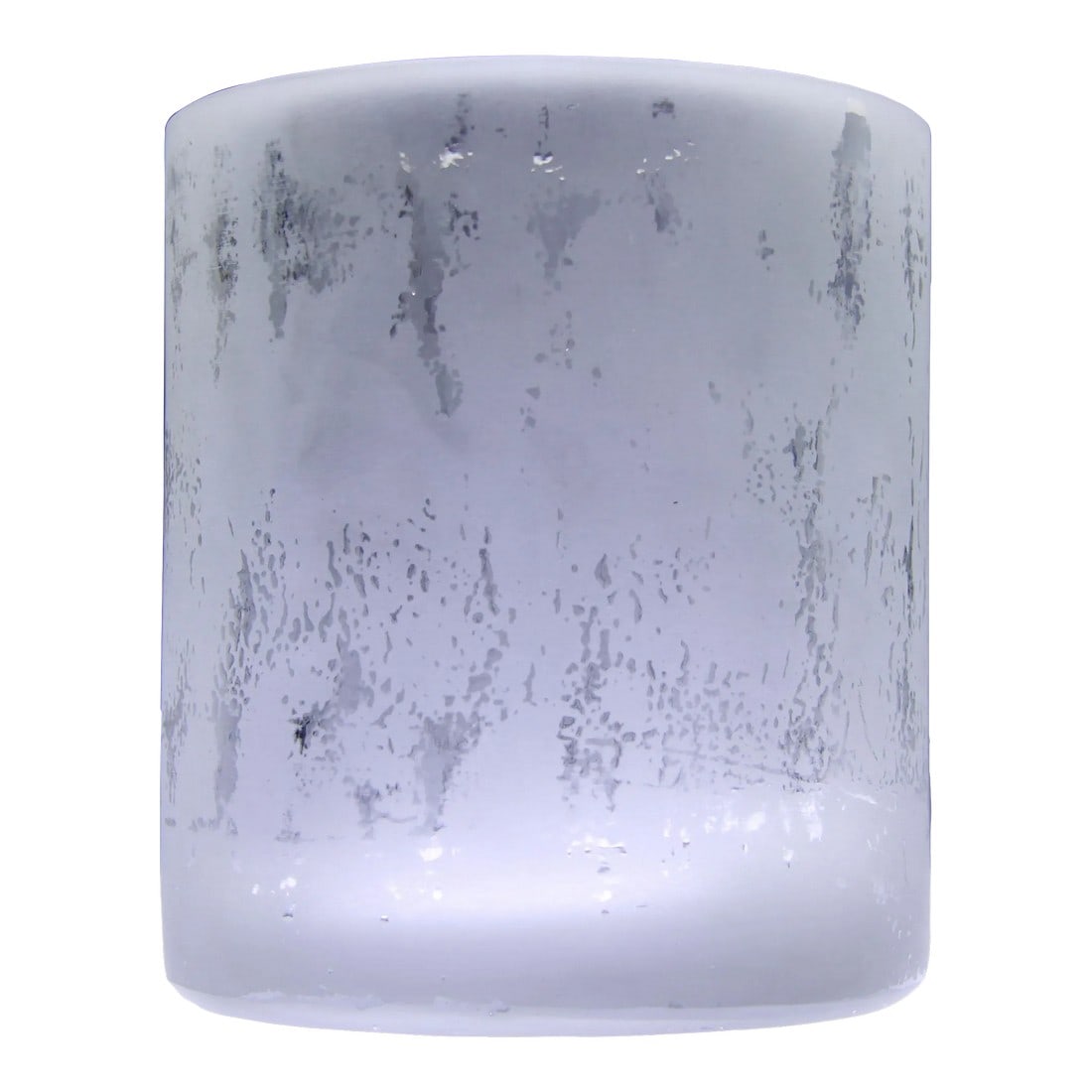 Mid Century Modern Cylinder Art Glass Vase in the Manner of Ward Bennett: Here is a spectacular vintage mid century modern cylinder glass vase, with thick mold blown walls and a beautiful iced finish on the exterior! It has an amazing hand feel, very heavy in weight for it'