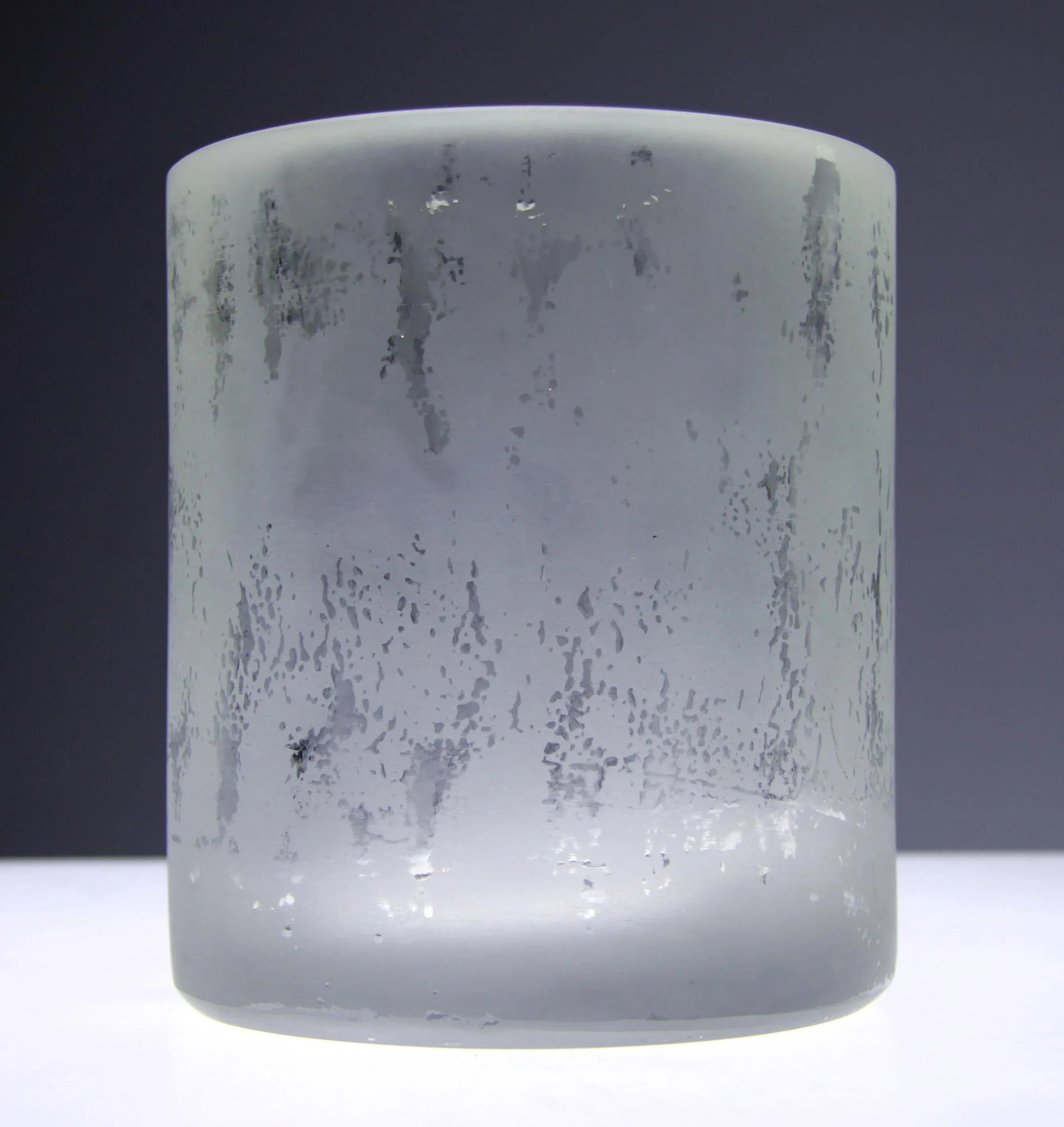 Mid Century Modern Cylinder Art Glass Vase in the Manner of Ward Bennett - 2