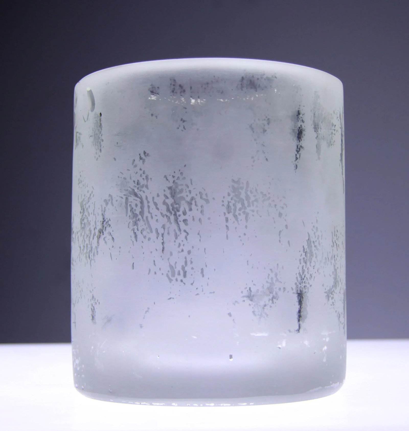 Mid Century Modern Cylinder Art Glass Vase in the Manner of Ward Bennett - 4