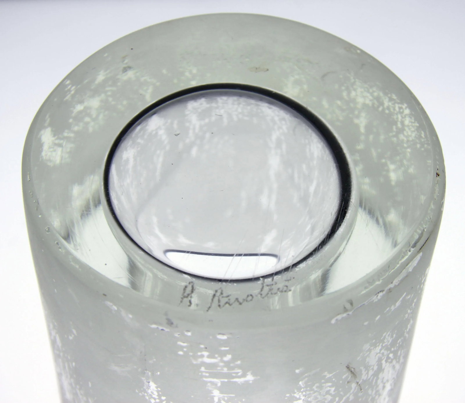 Mid Century Modern Cylinder Art Glass Vase in the Manner of Ward Bennett - 9