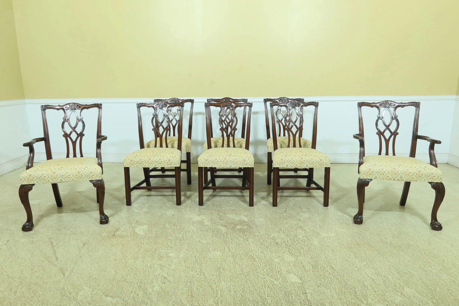 Set of 8 Kindel Chippendale Mahogany Dining Room Chairs - 13