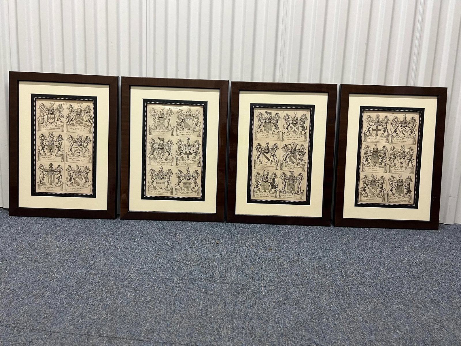 19th Century "Earls" Armorial Etchings, Framed - Set of 4 - 11