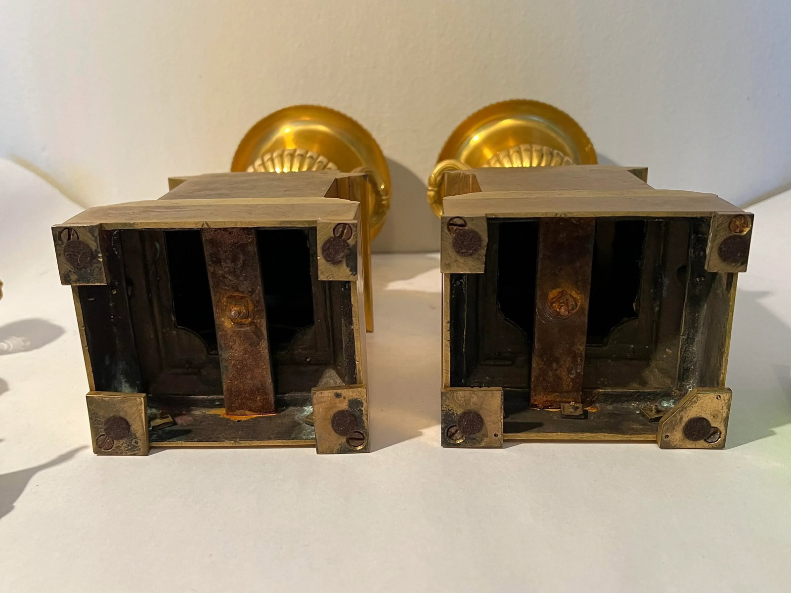 19th Century Neoclassical Gilt Bronze Grand Tour Mounted Urns - a Pair - 8