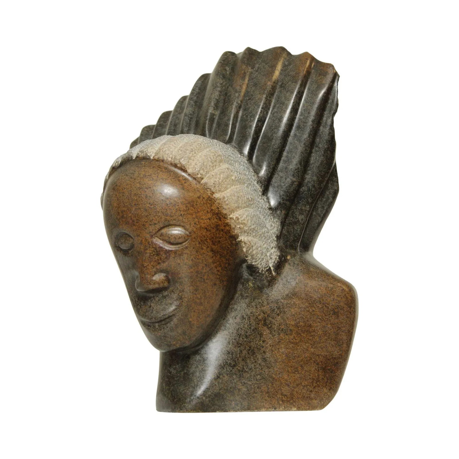 Late 20th Century Modern Bust Shona Stone Sculpture by Locardia Ndandarika - 13