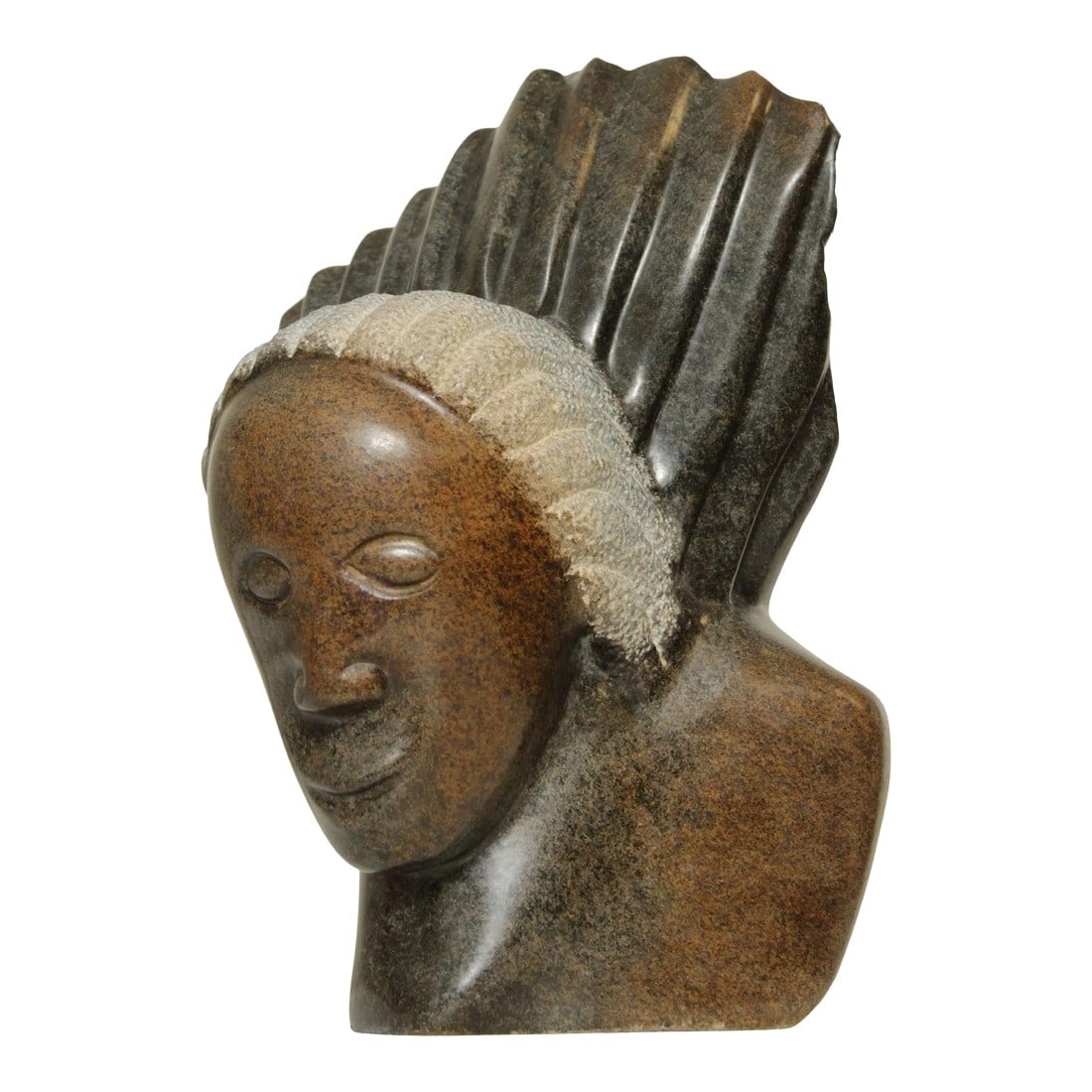 Late 20th Century Modern Bust Shona Stone Sculpture by Locardia Ndandarika (1 of 13)