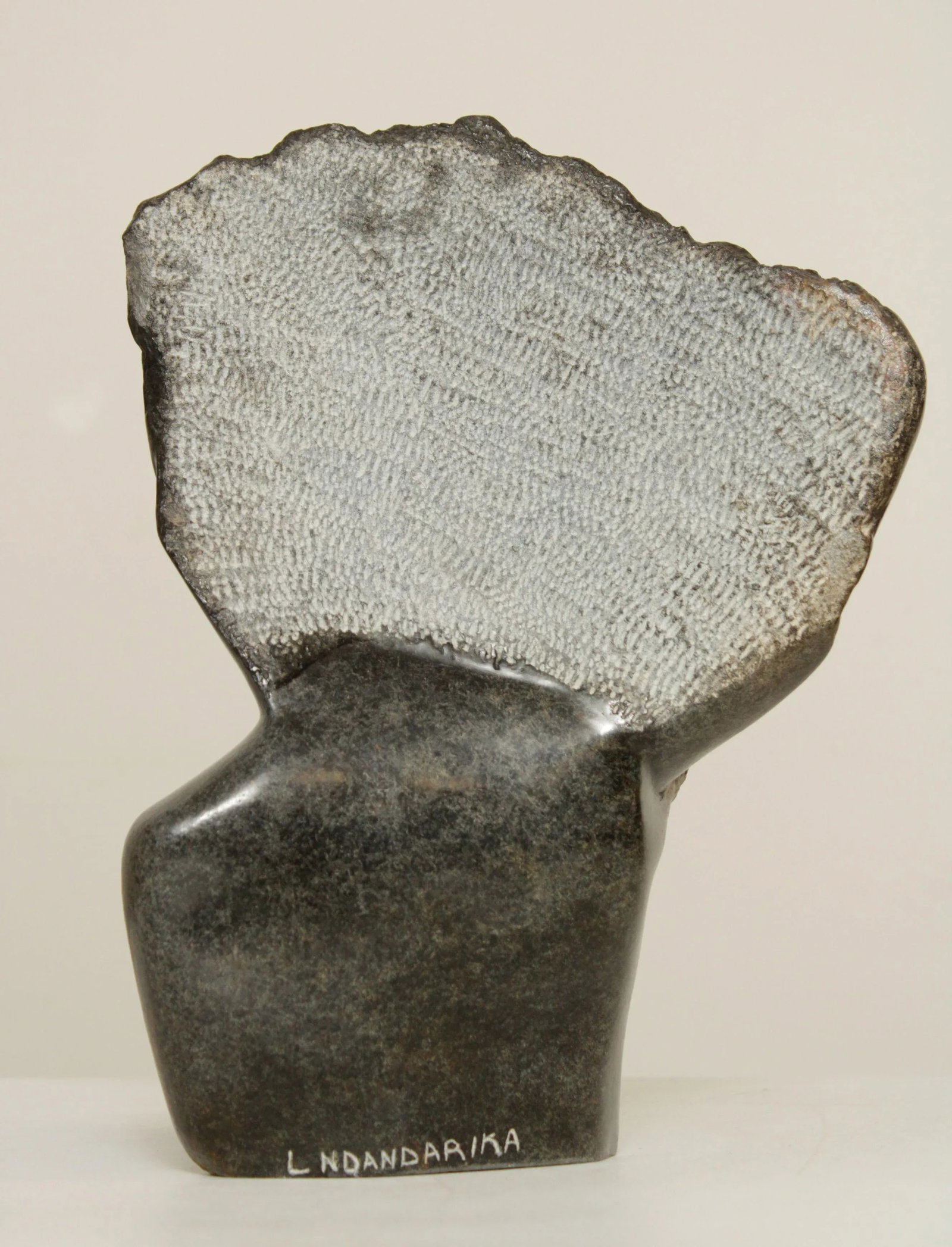 Late 20th Century Modern Bust Shona Stone Sculpture by Locardia Ndandarika - 4