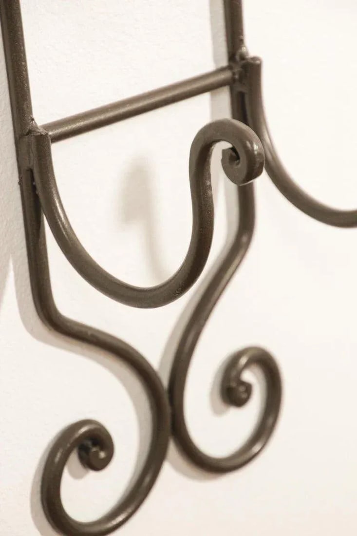 Wrought Iron Hand Forged Wall Mount Wine Rack - 10
