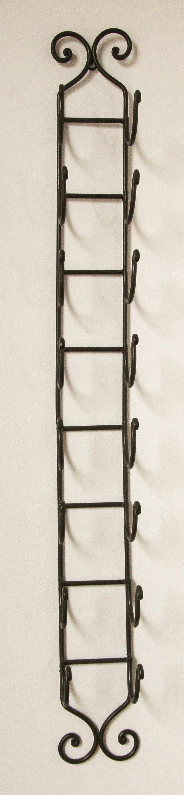 Wrought Iron Hand Forged Wall Mount Wine Rack - 11