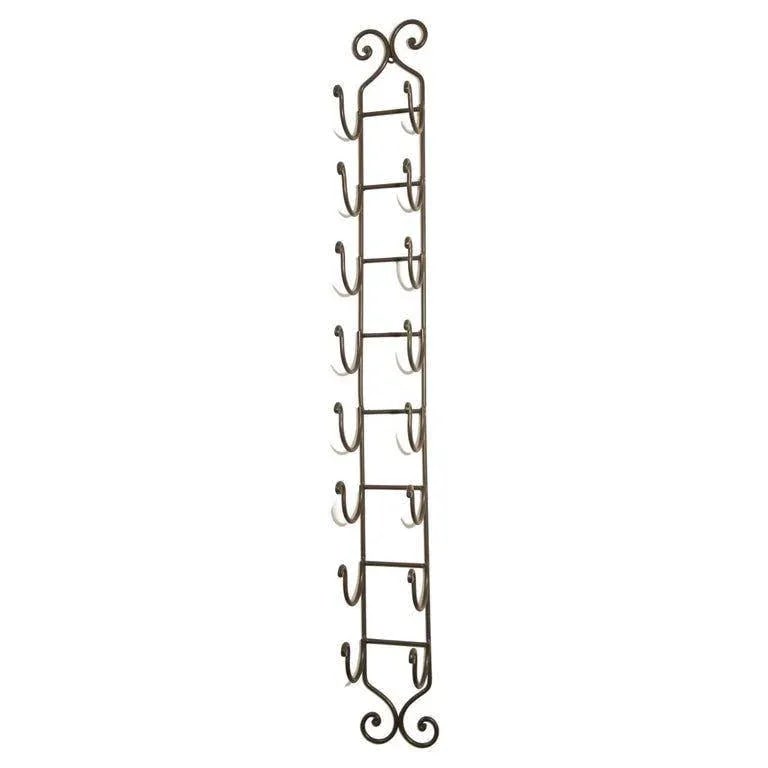 Wrought Iron Hand Forged Wall Mount Wine Rack - 13