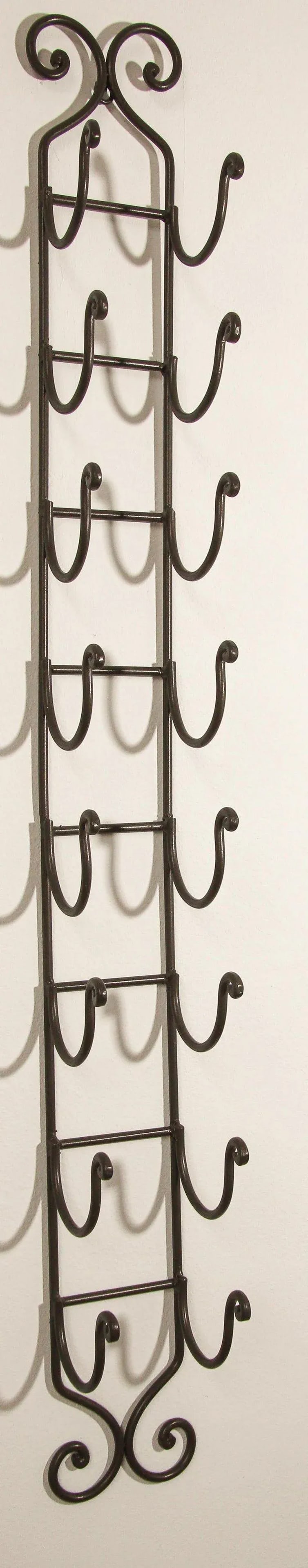 Wrought Iron Hand Forged Wall Mount Wine Rack - 4