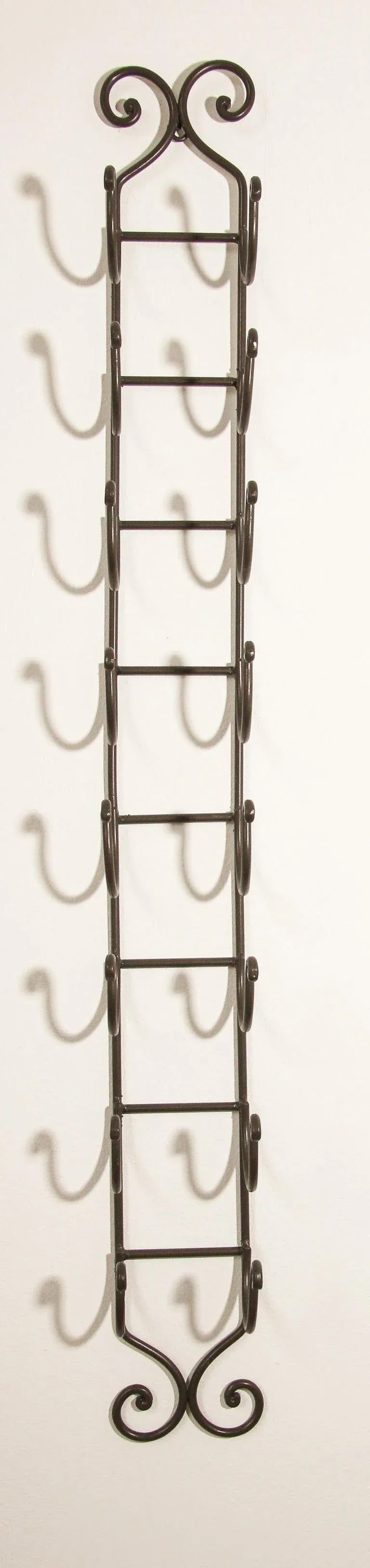 Wrought Iron Hand Forged Wall Mount Wine Rack - 5