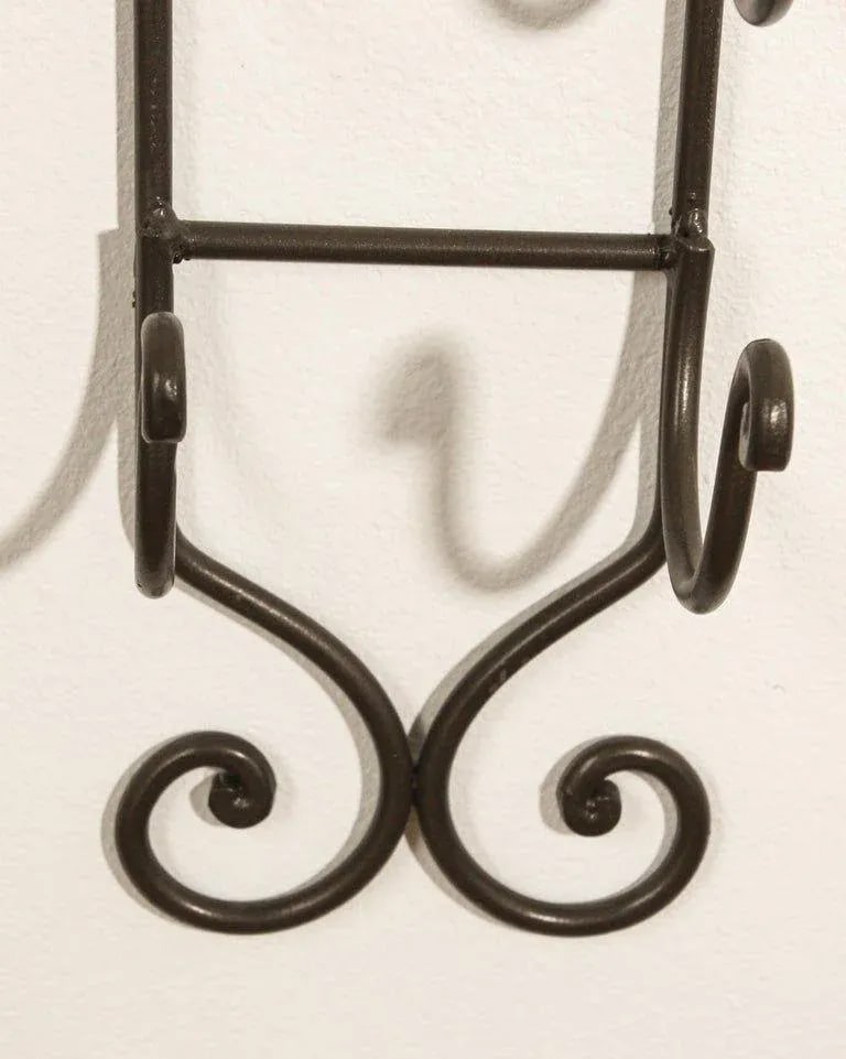 Wrought Iron Hand Forged Wall Mount Wine Rack - 6
