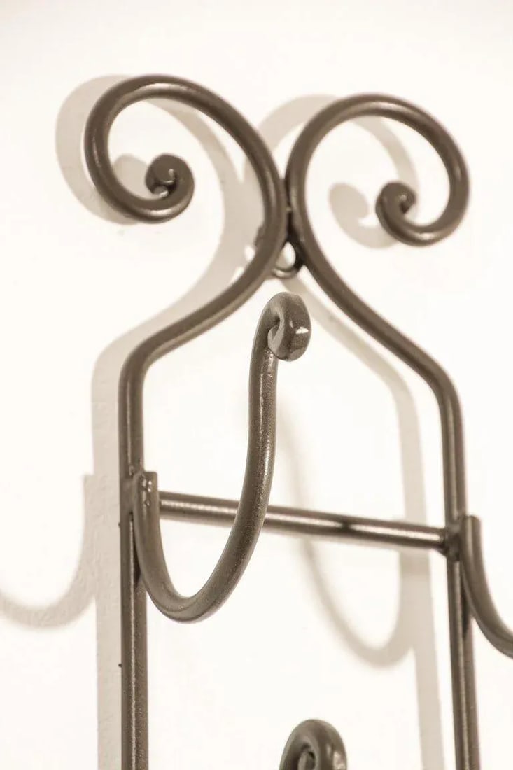 Wrought Iron Hand Forged Wall Mount Wine Rack - 9