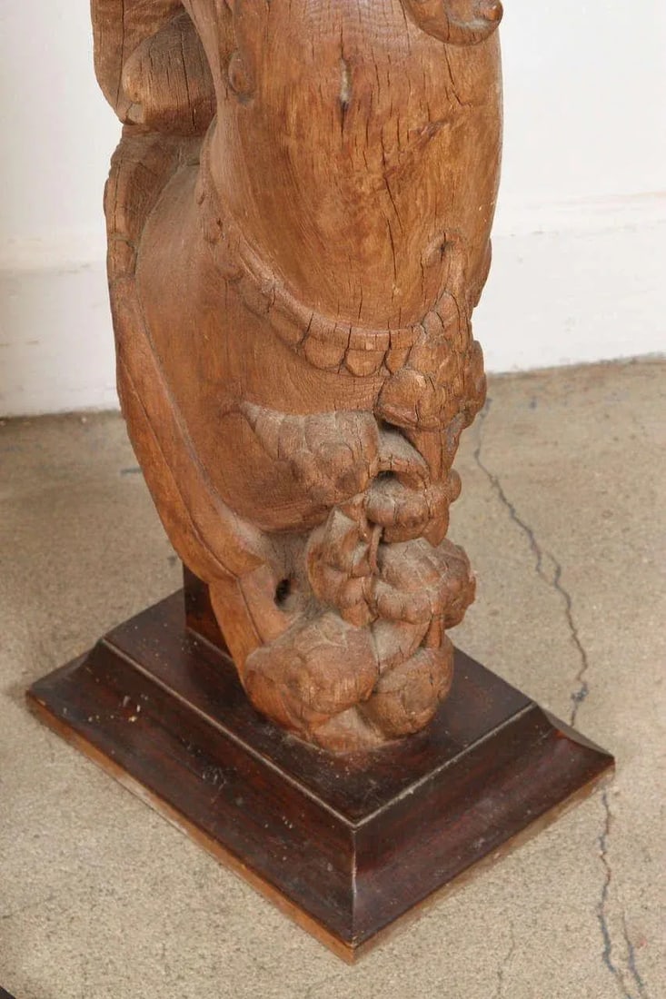 Architectural Carved Wood Temple Truss From India - a Pair - 4