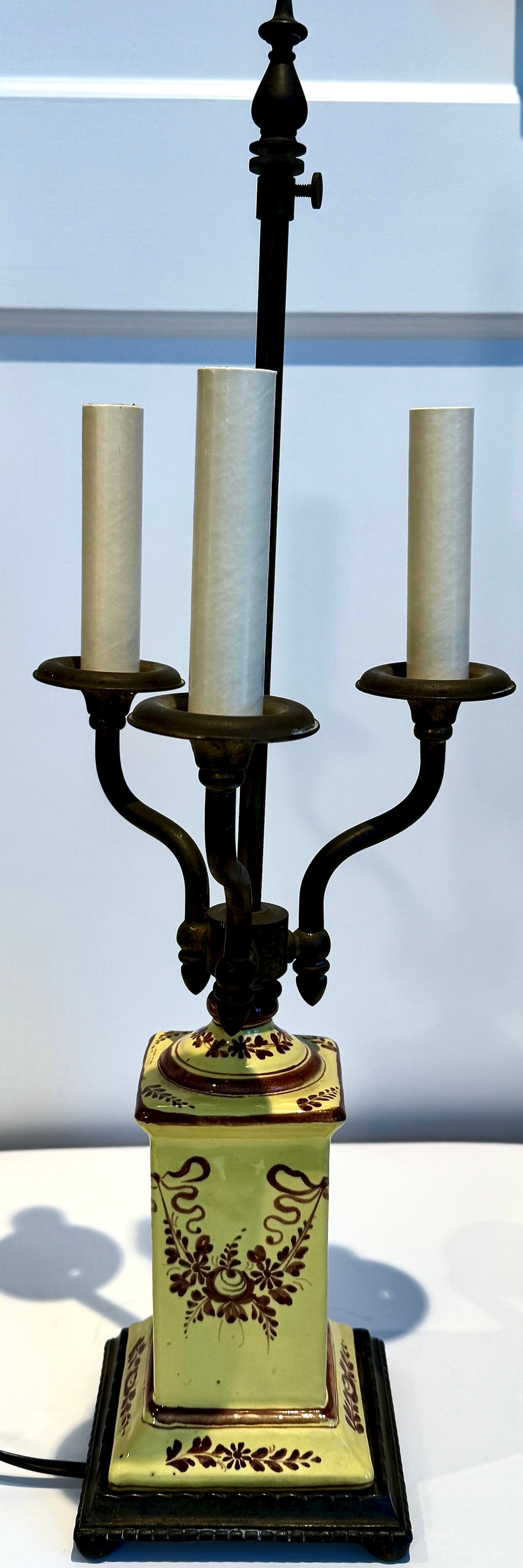 Hand Painted Ceramic Table Lamp, Bouillotte Style - 13