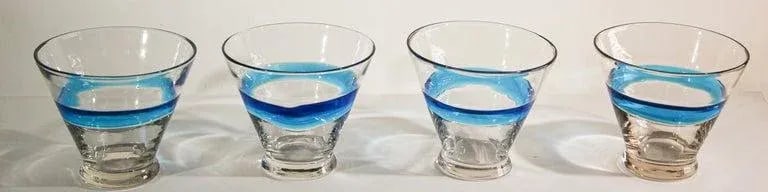 Vintage Drinking Murano Crystal Glasses- Set of 4 - 10