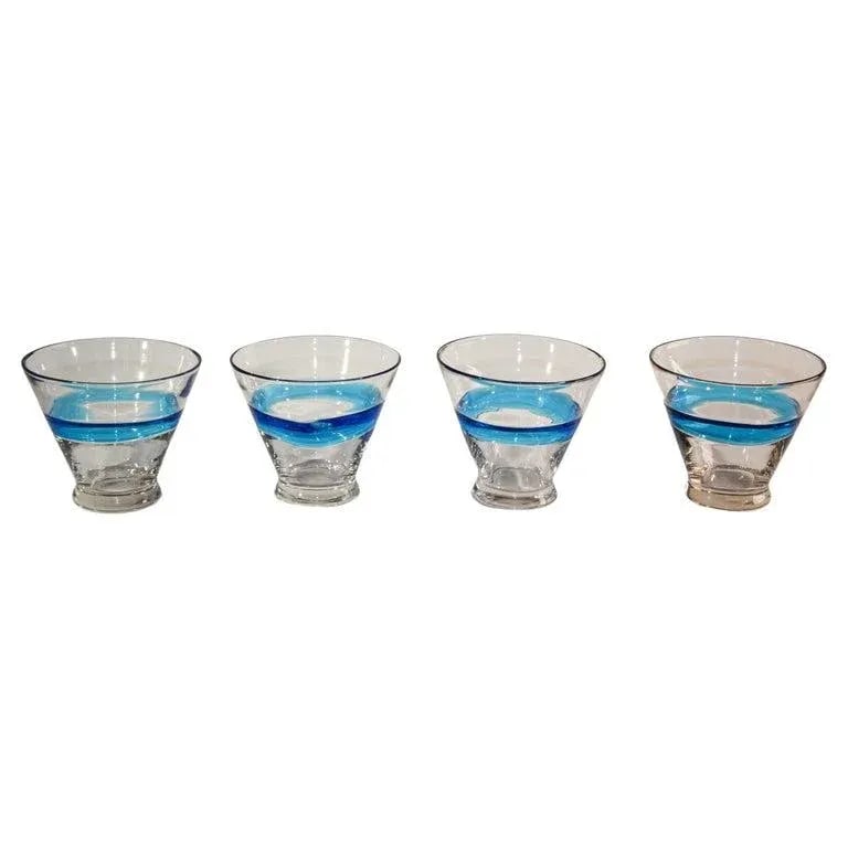 Vintage Drinking Murano Crystal Glasses- Set of 4 - 11