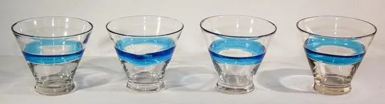 Vintage Drinking Murano Crystal Glasses- Set of 4 - 2