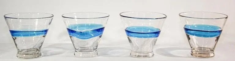 Vintage Drinking Murano Crystal Glasses- Set of 4 - 3