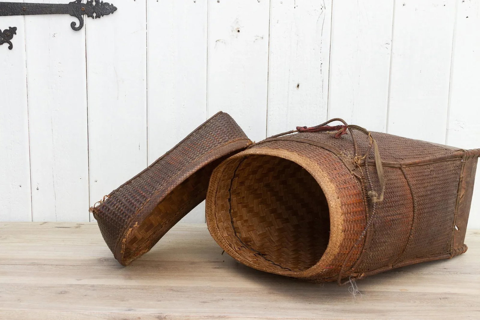 Rare Antique Double Woven Storage Basket From Burma - 5