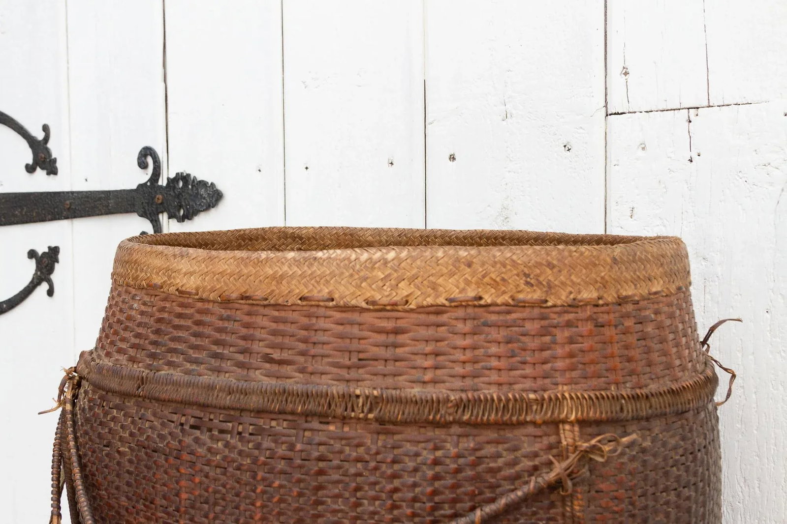 Rare Antique Double Woven Storage Basket From Burma - 6
