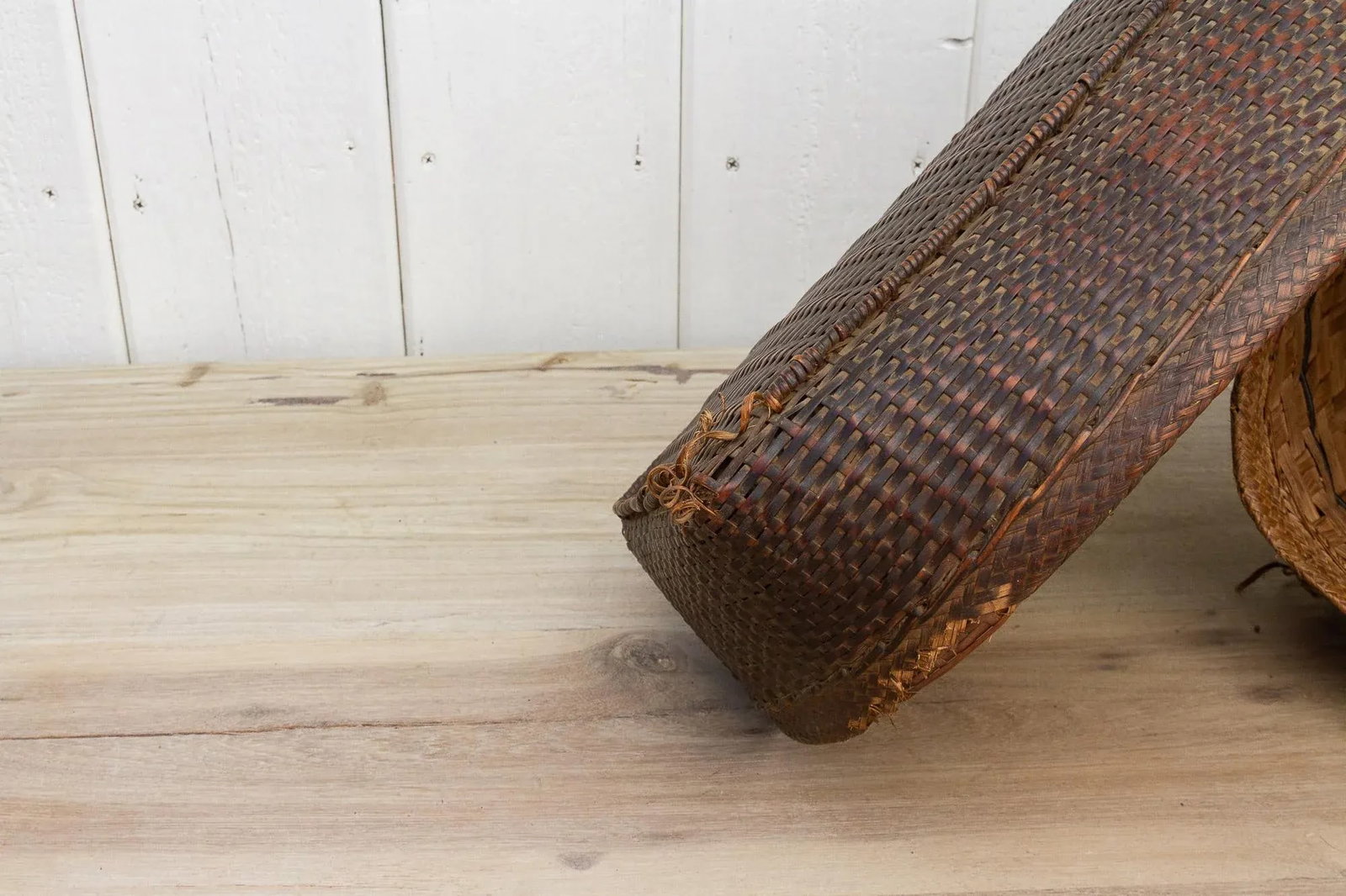 Rare Antique Double Woven Storage Basket From Burma - 7