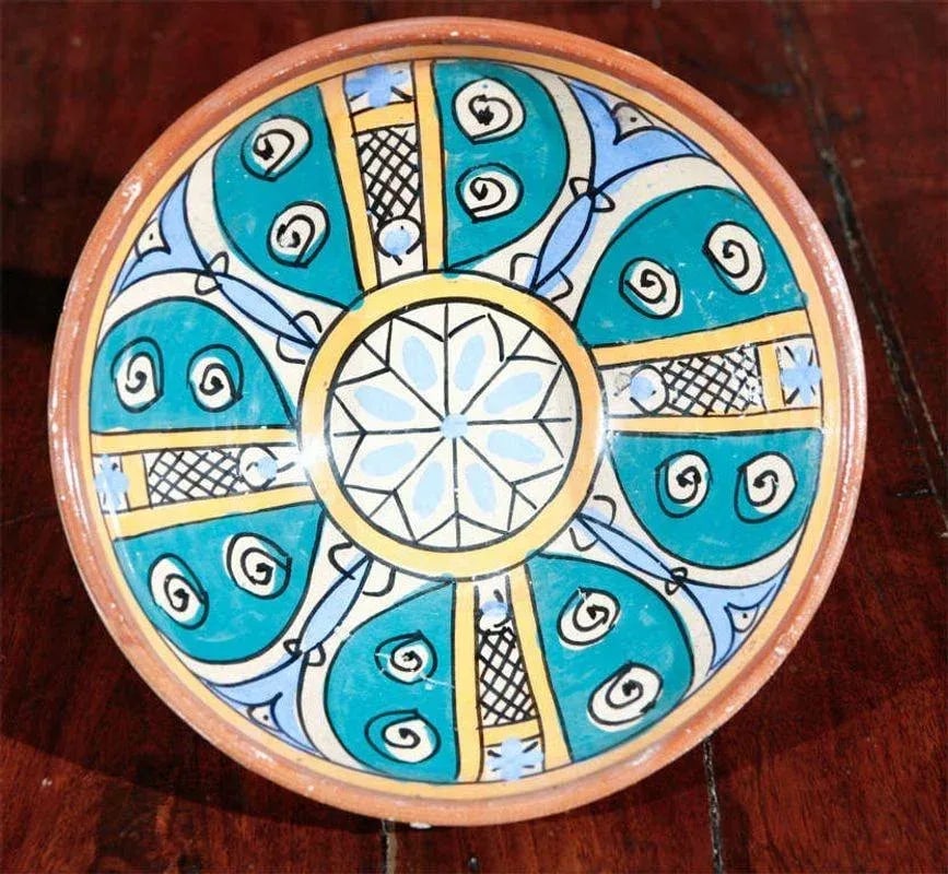 Antique Moroccan Pottery Bowl - 8