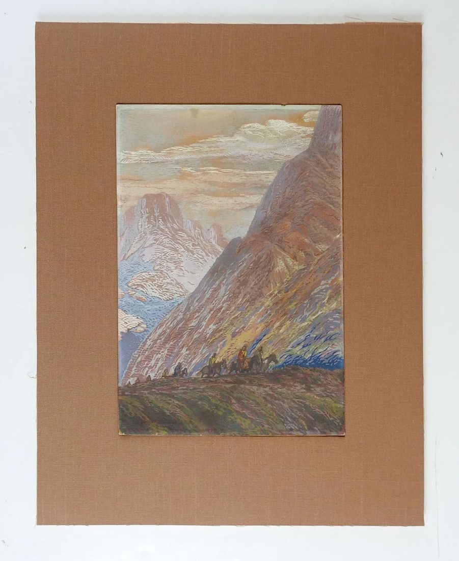Vintage Fred Grayson Sayre Mountain Landscape Serigraph - 3