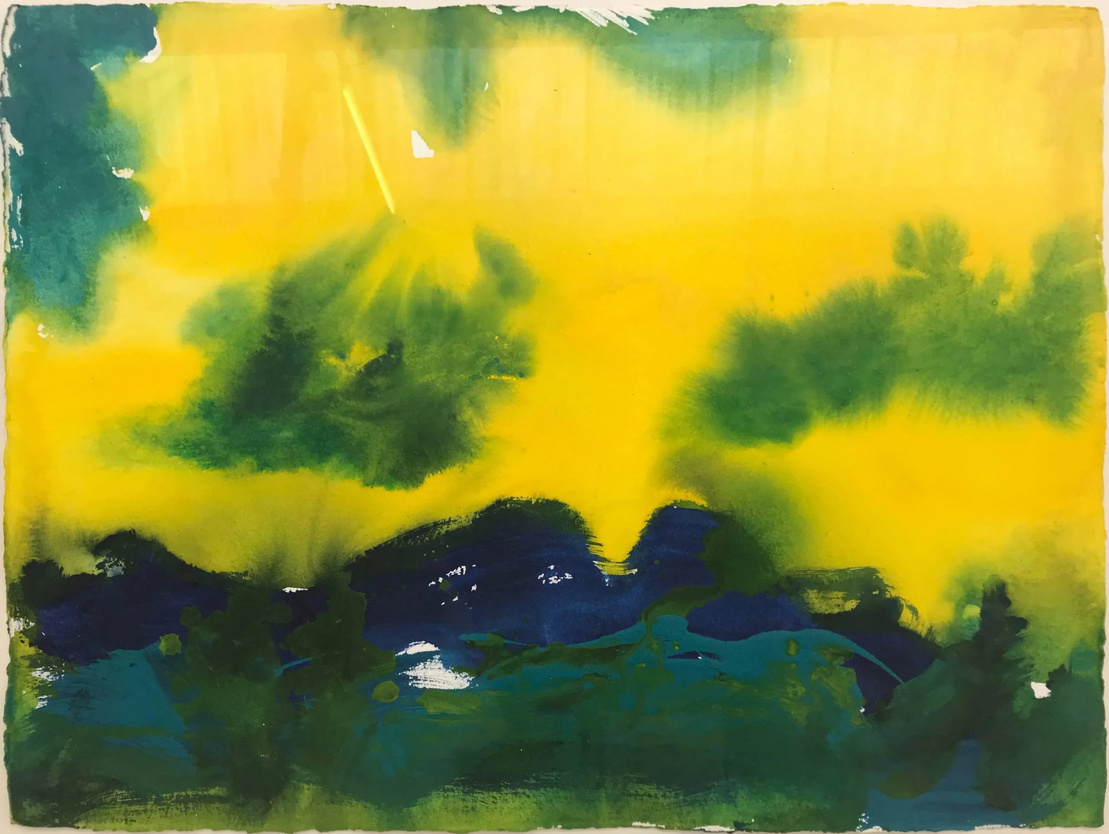 Santa Barbara California Blue Yellow Green Modern Abstract Landscape Painting, 2001 - 3