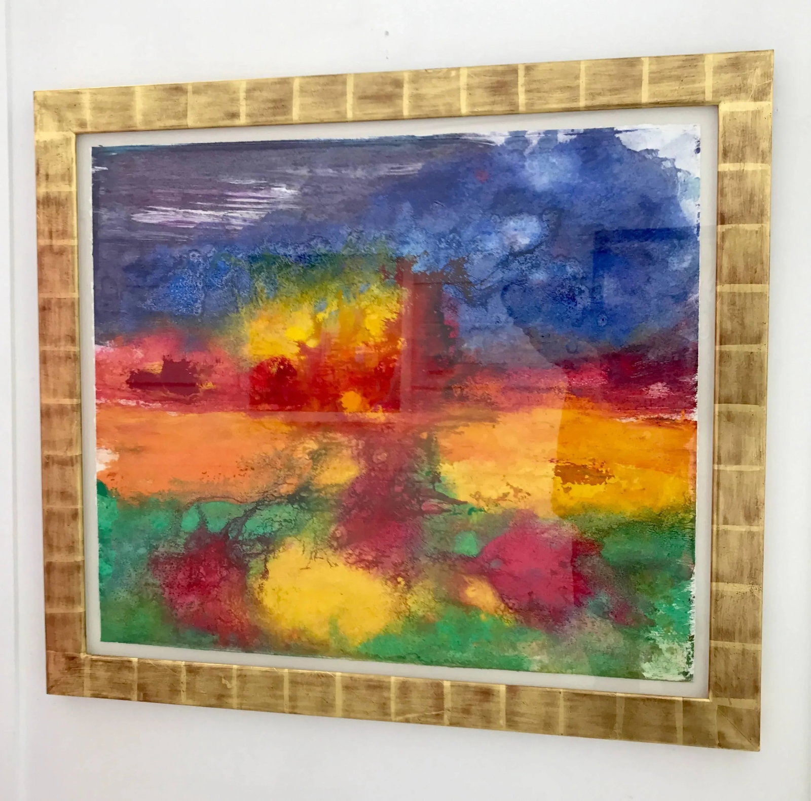 Abstract 36 Red Orange Yellow Green Colourful Painting From British Artist - 2