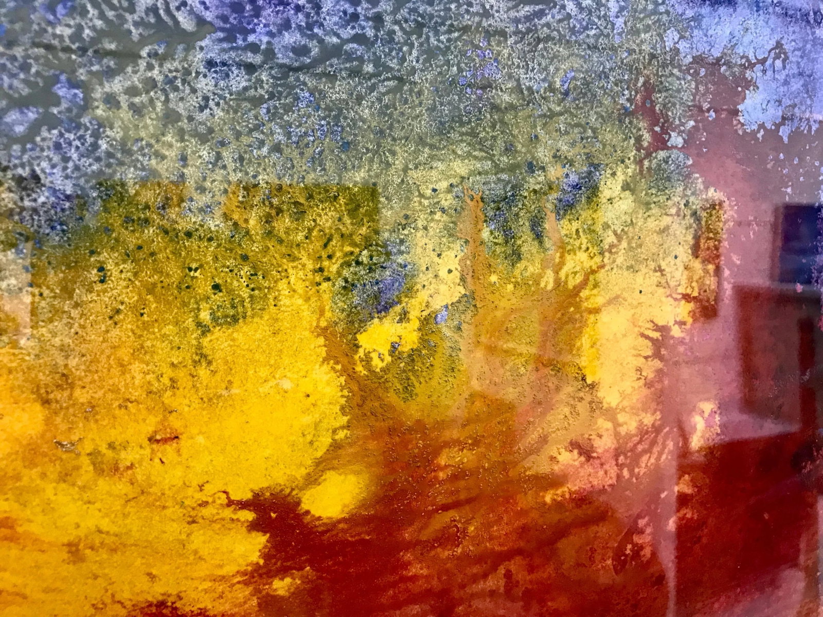 Abstract 36 Red Orange Yellow Green Colourful Painting From British Artist - 3