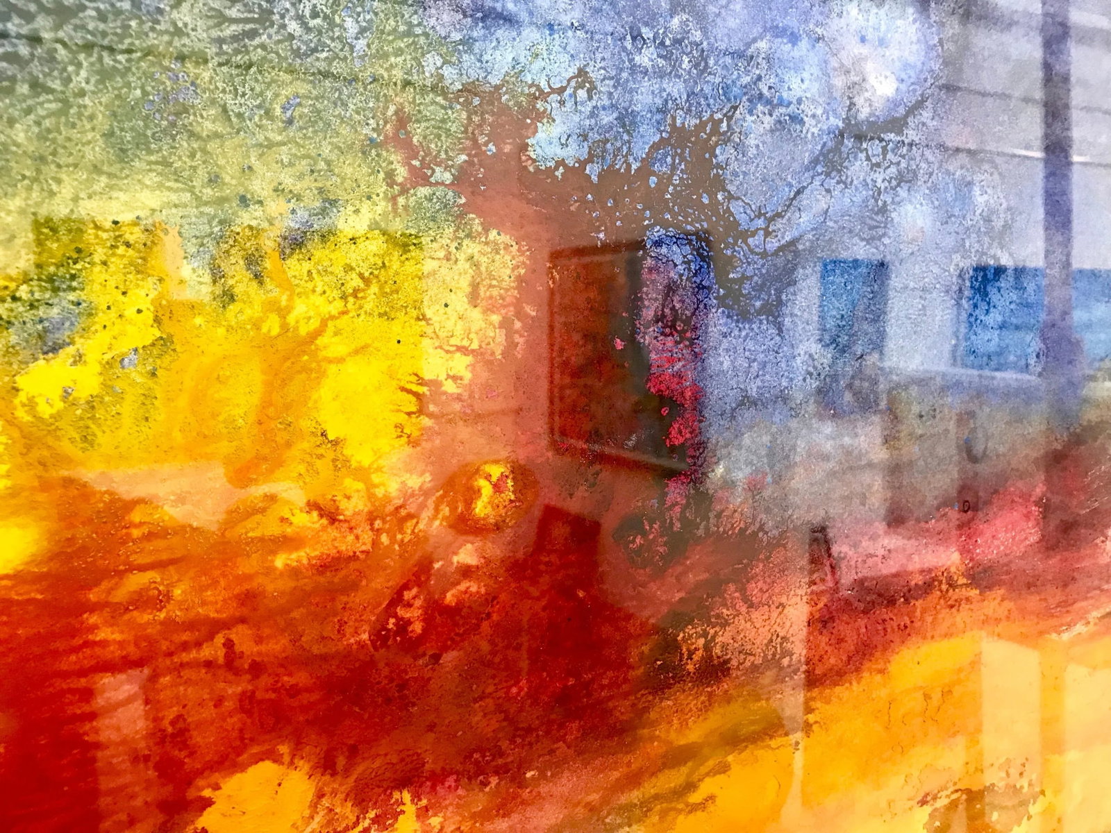 Abstract 36 Red Orange Yellow Green Colourful Painting From British Artist - 4