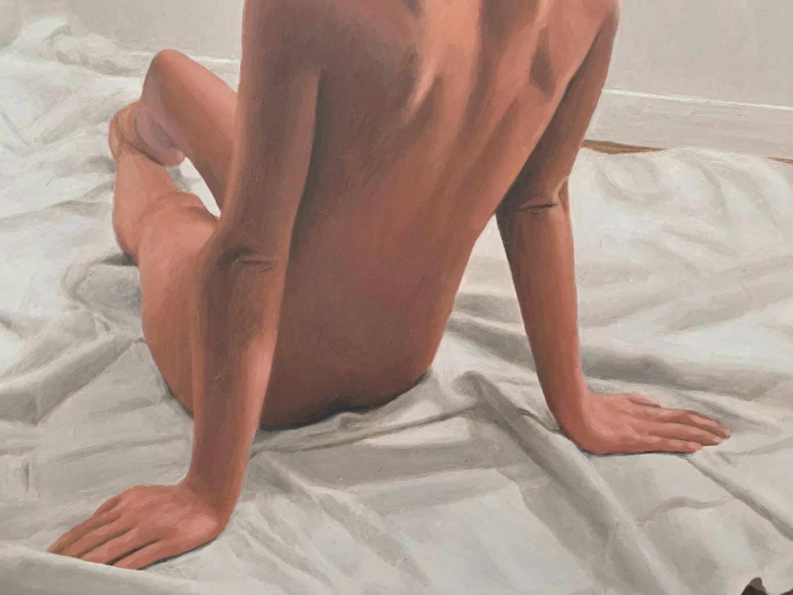 Mark Clark, Oil Painting of Seated Female Nude Figure by British Contemporary Artist, 2000 Circa - 10