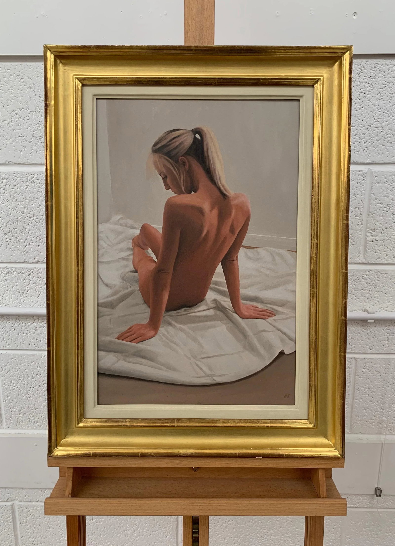 Mark Clark, Oil Painting of Seated Female Nude Figure by British Contemporary Artist, 2000 Circa - 5