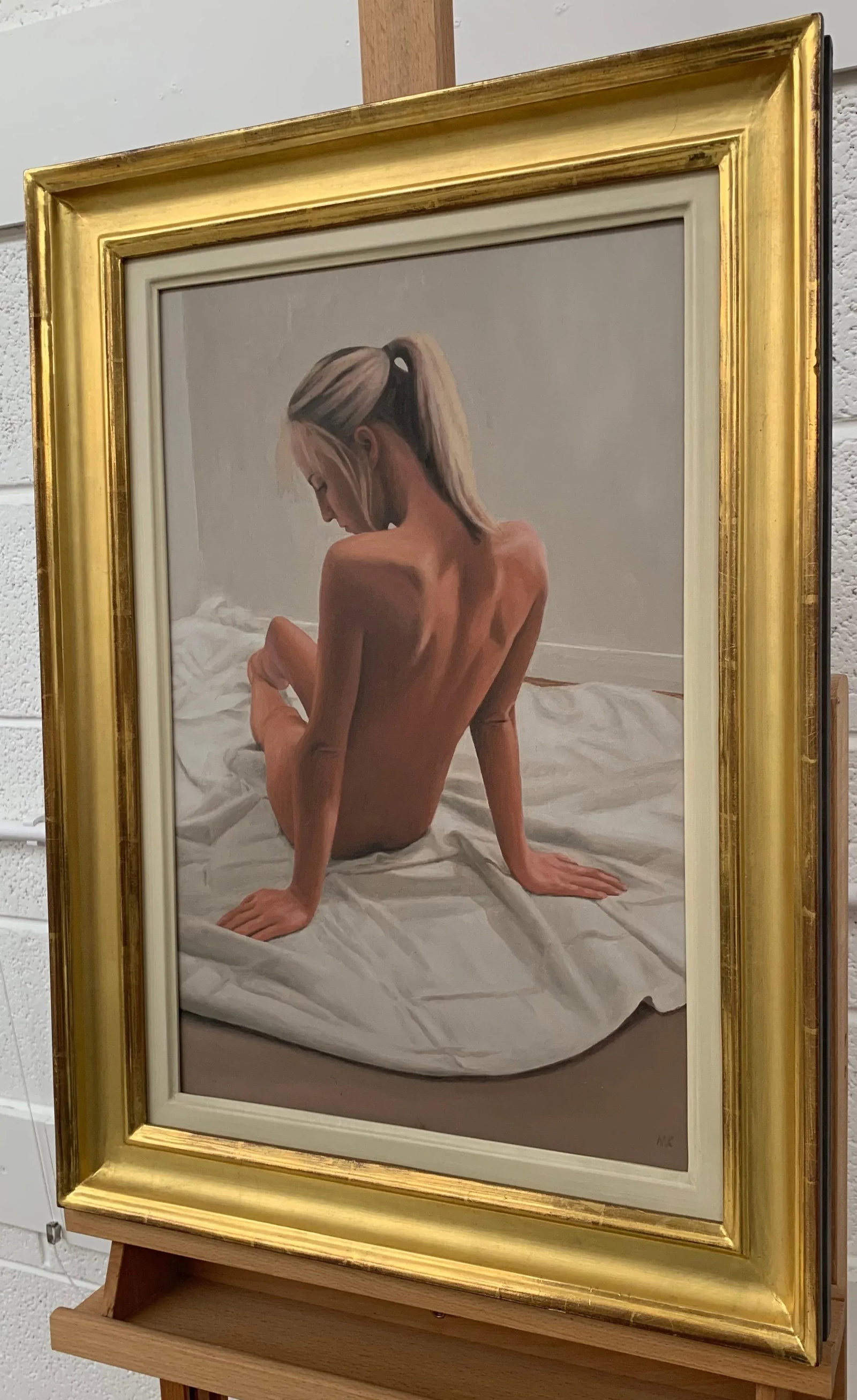 Mark Clark, Oil Painting of Seated Female Nude Figure by British Contemporary Artist, 2000 Circa - 6