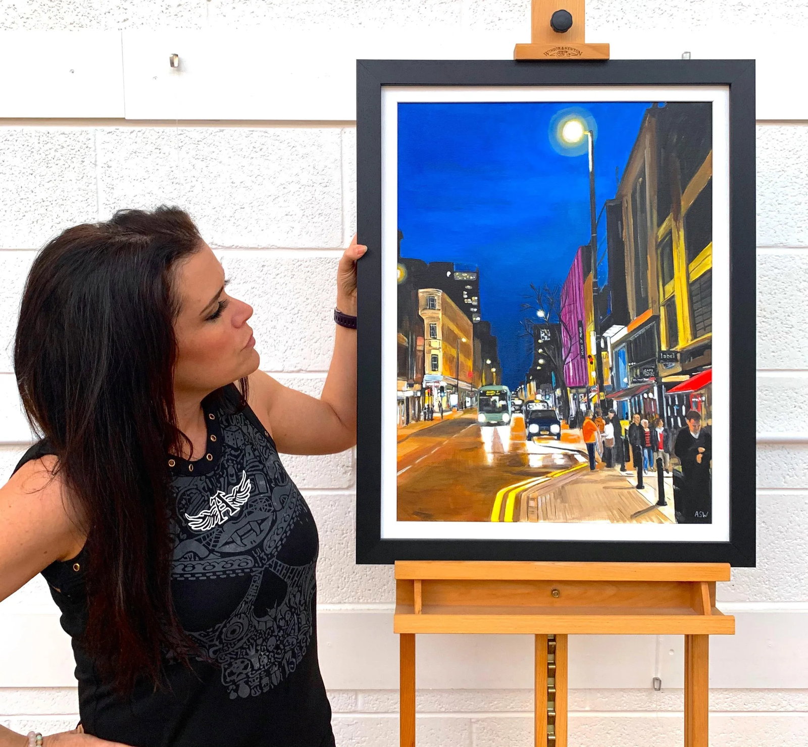 Deansgate in the Rain Manchester City Street Scene England by British Artist, 2014 - 2