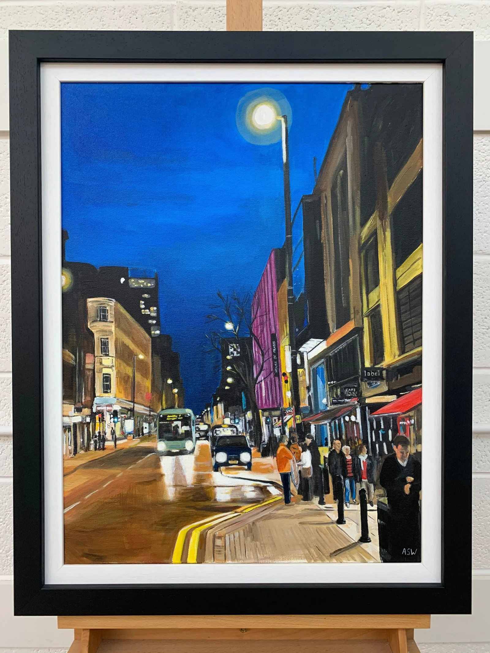 Deansgate in the Rain Manchester City Street Scene England by British Artist, 2014 - 4