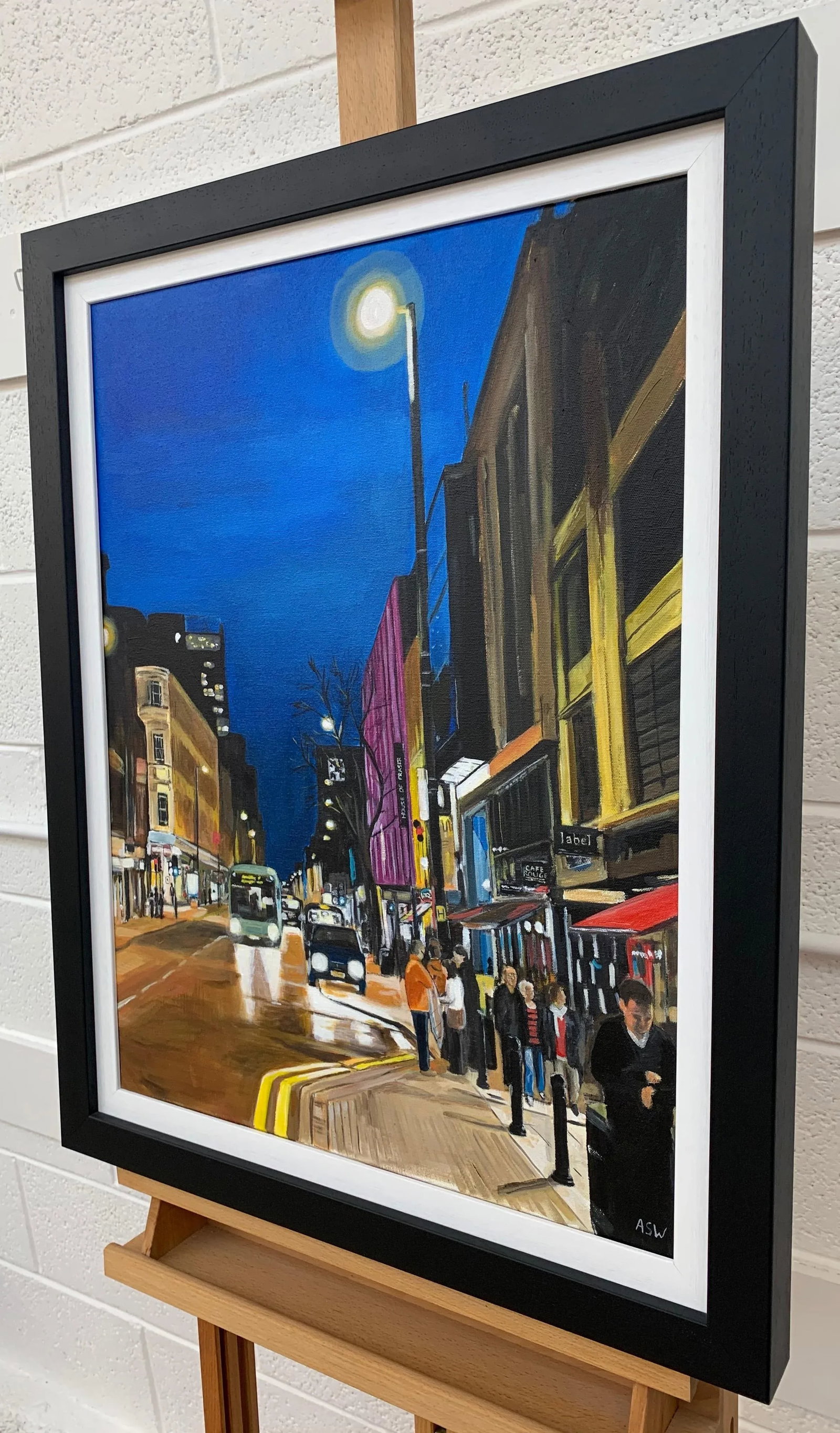 Deansgate in the Rain Manchester City Street Scene England by British Artist, 2014 - 5
