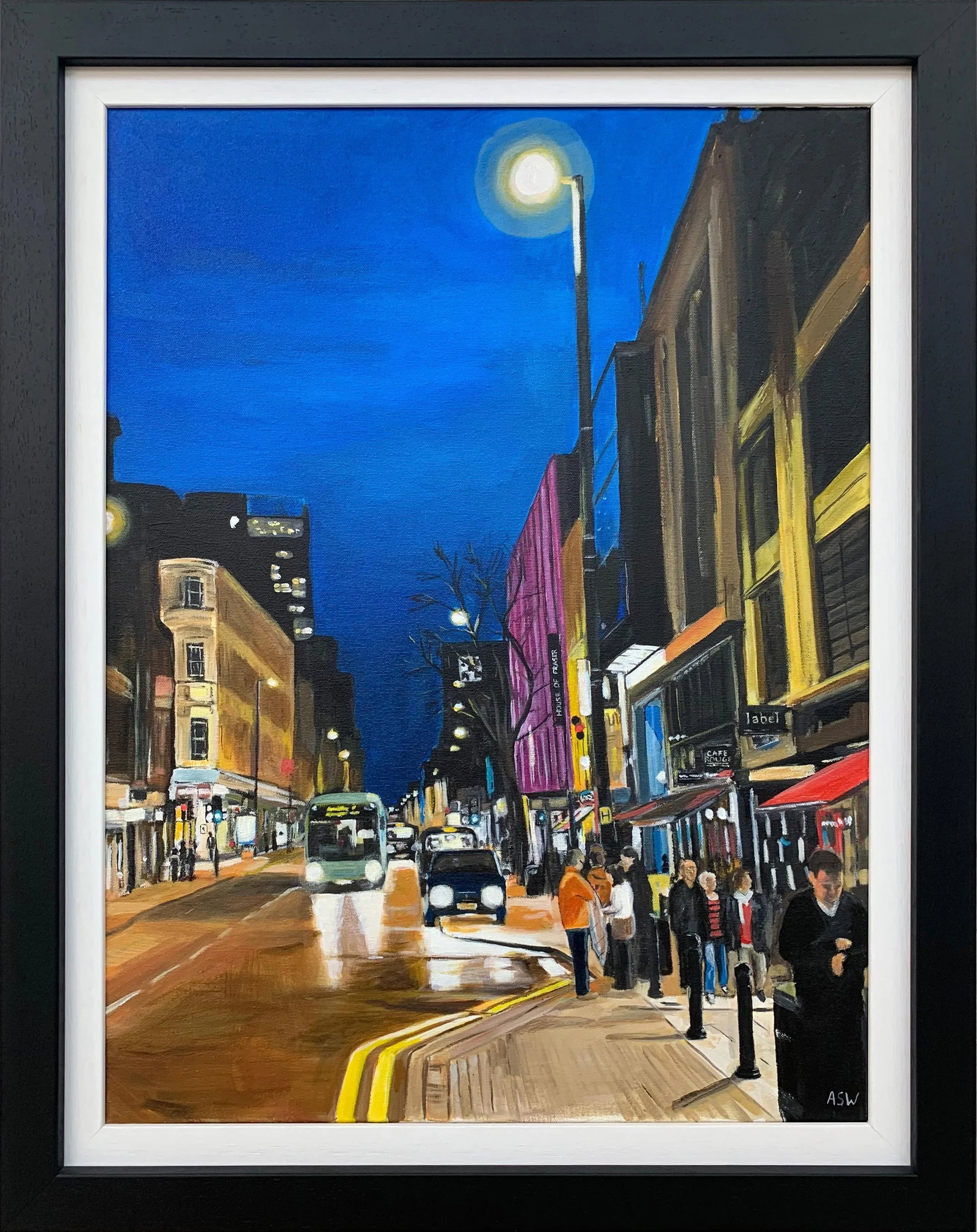 Deansgate in the Rain Manchester City Street Scene England by British Artist, 2014 - 9