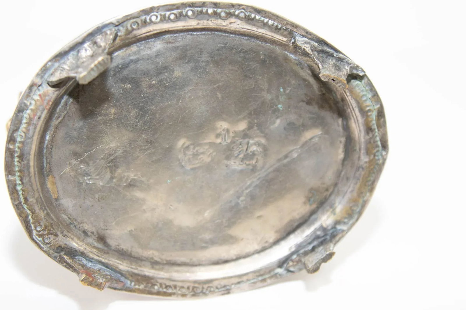 Antique Moroccan Silver Plated Tea Caddy Footed Candy Box - 6