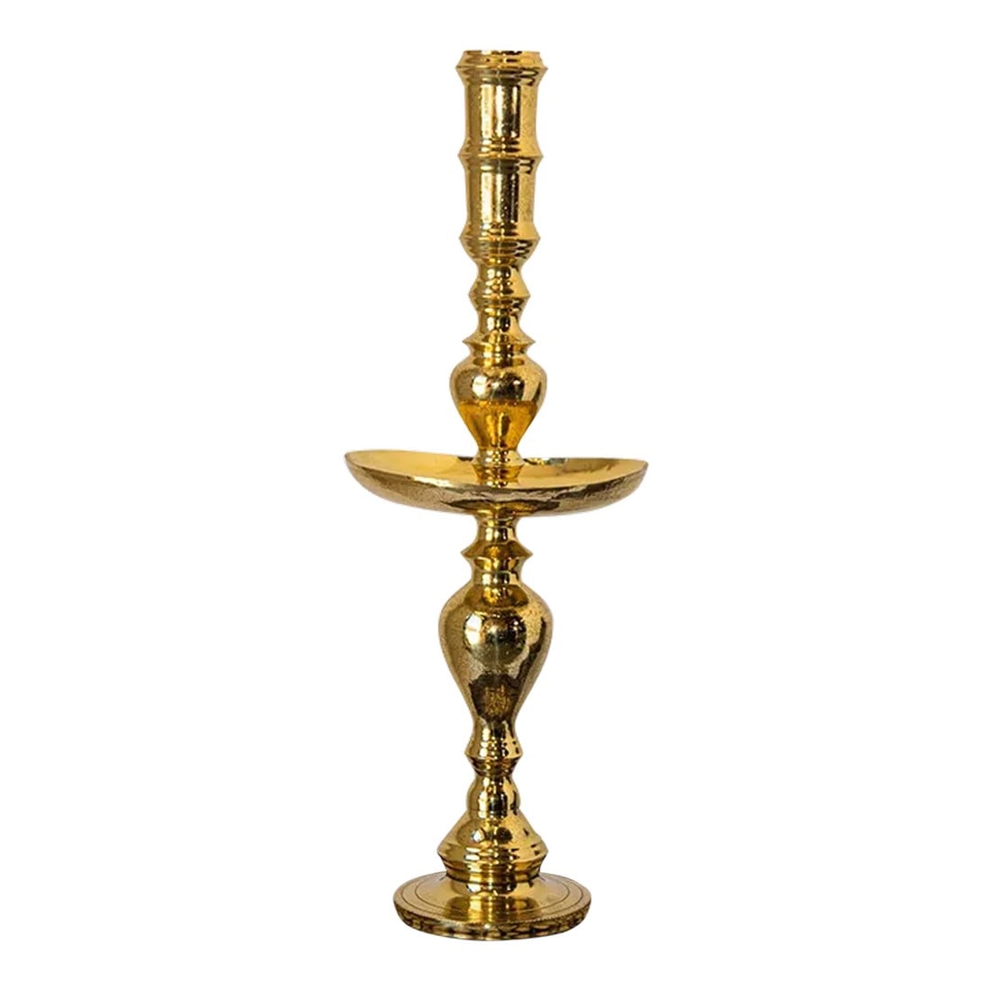 Vintage Polished Brass Moroccan Pillar Candle Holder (1 of 12)