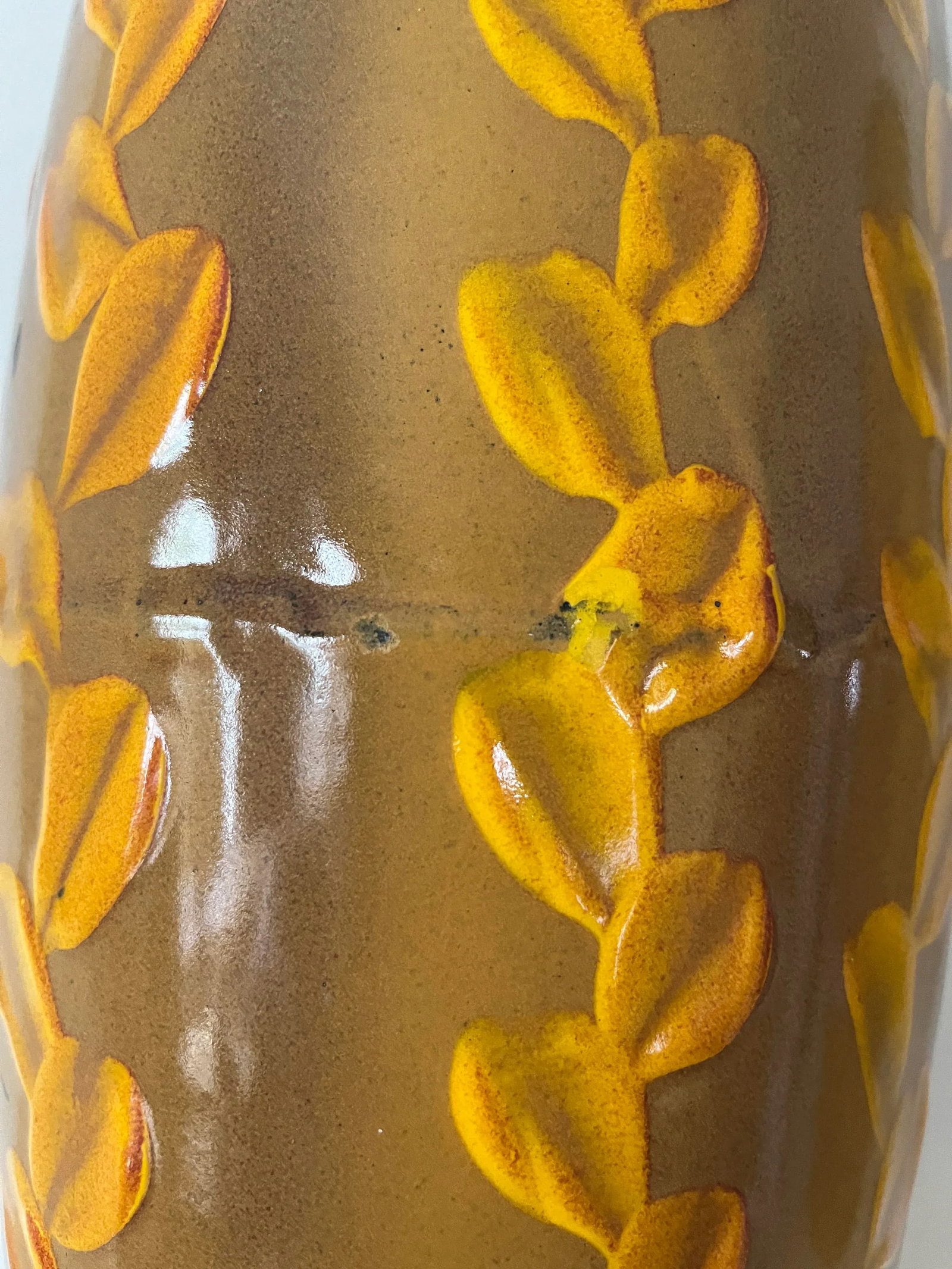 Pair of 1970s Glazed Leaf Vases by Zamoar Metalworks - 5